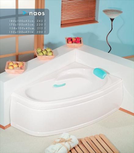 Wanna akrylowa asymetryczna 150 x 100 cm (prawa) NAOS 19111 Polysan wizualizacja