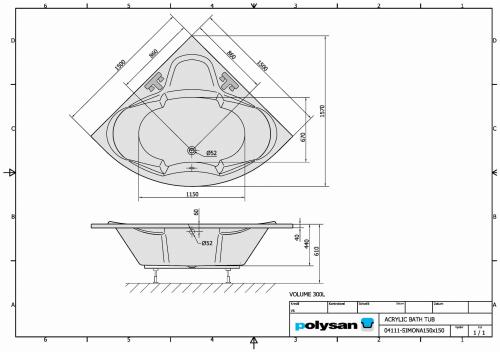 Wanna akrylowa narożna 150x150 cm SIMONA 94111 Polysan wizualizacja