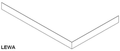 Obudowa czołowa do brodzika prysznicowego Karia L R 120 x 90 cm 49812 Polysan Rysunek techniczny lewy