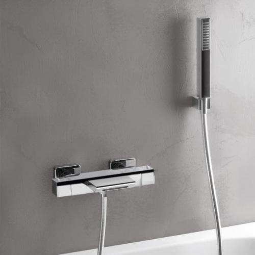 Bateria wannowa ścienna z termostatem chrom połysk DIMY DM292 Sapho wizualizacja