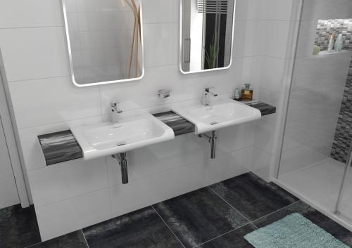 Umywalka ceramiczna 40 x 40 cm biały INKA 341201 Kerasan wizualizacja