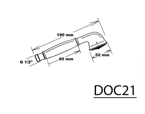 Rączka prysznicowa chrom połysk ANTEA DOC21 Reitano rysunek