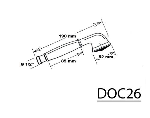 Rączka prysznicowa brąz ANTEA DOC26 Reitano rysunek