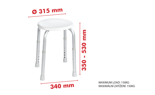 Taboret z regulowaną wysokością A00603101 Ridder wymiary