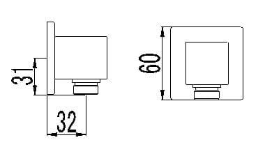 Przyłącze kątowe chrom 1205-02 Sapho rysunek