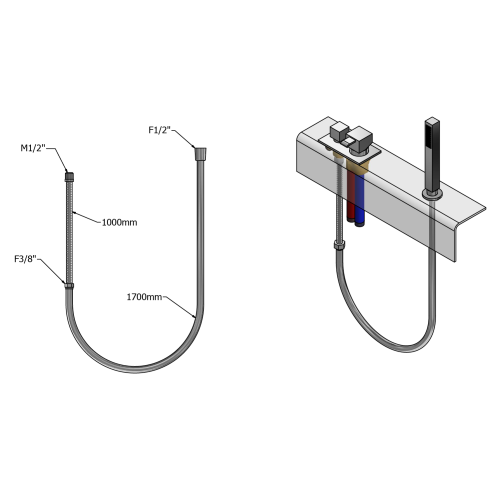 Gniazdo pod rączkę prysznicową 1205-04 Sapho rys