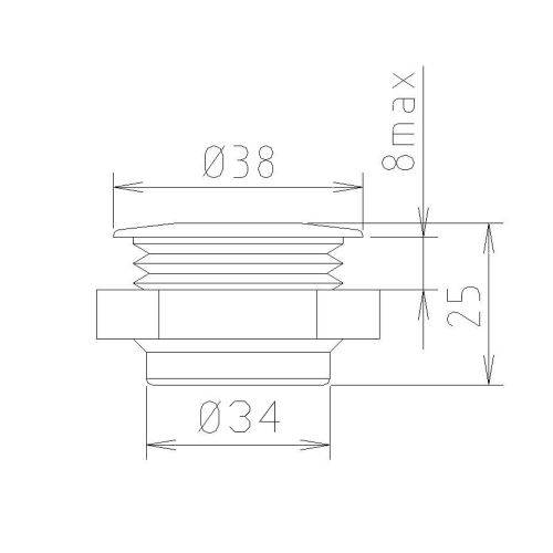 Gniazdo pod rączkę prysznicową 1205-04 Sapho rysunek