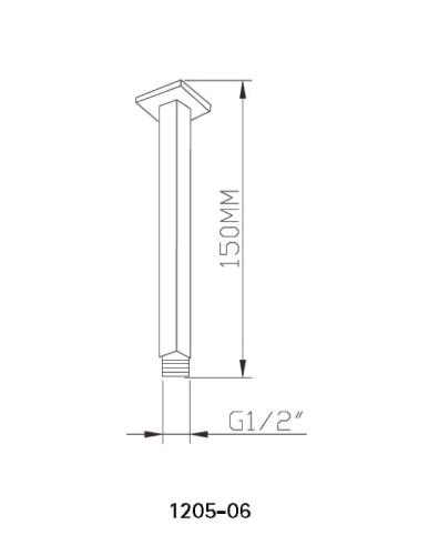 Ramię deszczowni sufitowe 15 cm NANCY 1205-06 Sapho rysunek