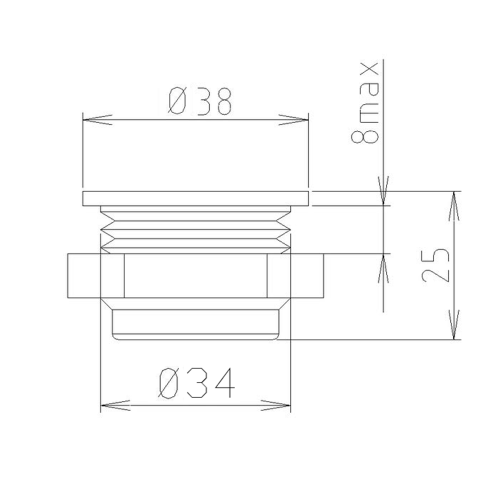Gniazdo pod rączkę prysznicową 1205-11 Sapho rys.