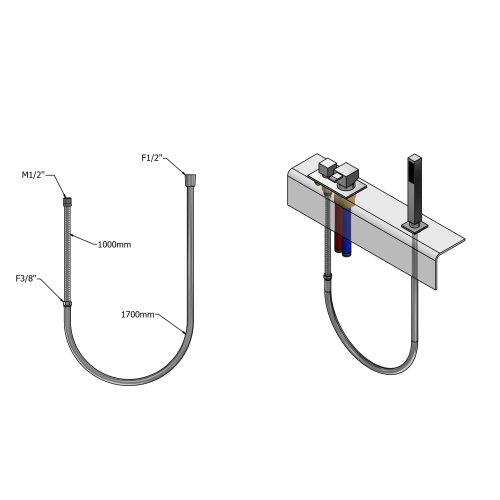 Gniazdo pod rączkę prysznicową 1205-11 Sapho rysunek