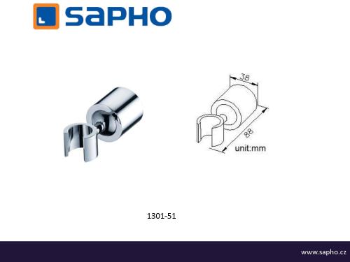 Uchwyt punktowy ścienny obrotowy chrom 1301-51 Sapho  rysunek
