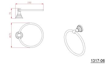 Wieszak na ręcznik kółko chrom połysk DIAMOND 1317-06 Sapho wymiary