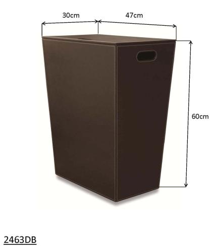 Kosz na pranie 47 x 30 x 60 cm brązowy ECO PELLE 2463DB Koh-i-noor rysunek
