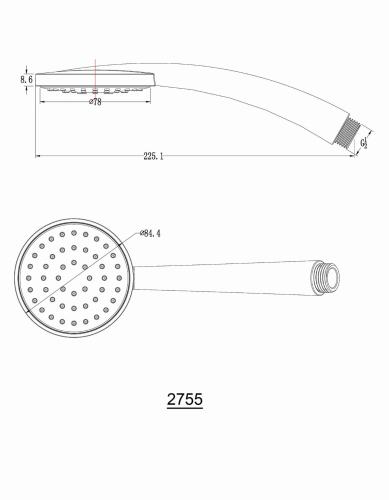 Rączka prysznicowa 1-funkcyjna 2755 Sapho rysunek