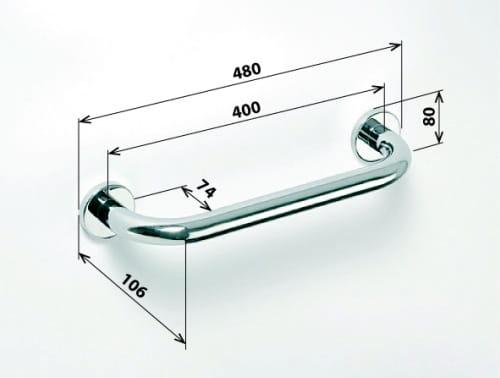 Poręcz prosta 40 cm stal nierdzewna HELP 301100401 Bemeta wymiary