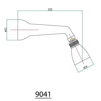 Głowica natryskowa chrom/złoto AXUS 9042 Sapho rysunek