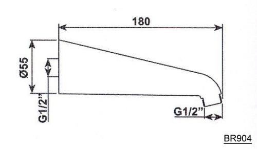 Ramię deszczowni ścienne 17 cm BR904 Sapho rysunek