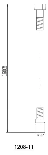 Wąż prysznicowy gładki 150 cm SOFTFLEX 1208-11 Sapho rysunek