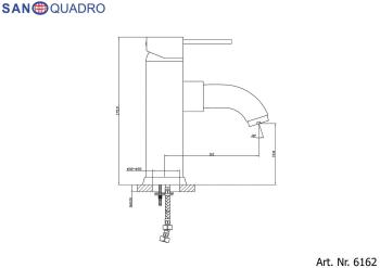 Bateria umywalkowa stojąca chrom połysk SANOQUADRO 6162 Sanotechnik rysunek