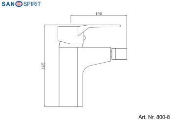 Bateria bidetowa stojaca chrom połysk SANOSPIRIT 800-8 Sanotechnik rysunek
