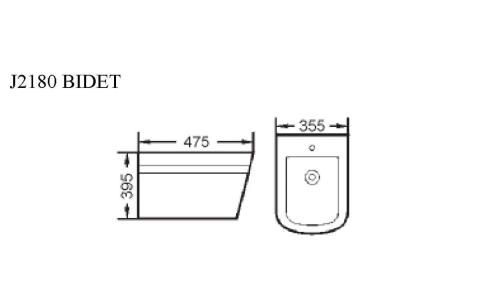 Bidet ceramiczny Adria J2180 Sanotechnik rysunek