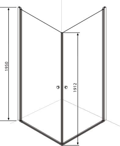 ELEGANCE Kabina prysznicowa narożna kwadratowa 80 x 80 x 195 cm N1280 Sanotechnik wymiary