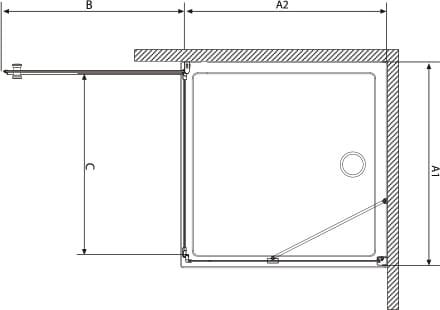 ELEGANCE Kabina prysznicowa narożna kwadratowa 80 x 80 x 195 cm N1580 Sanotechnik rysunek