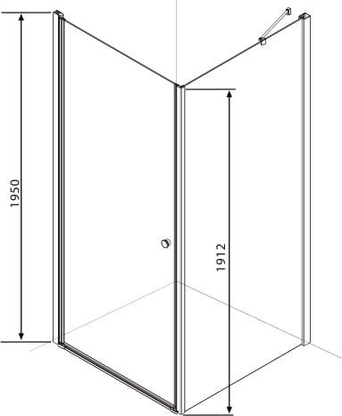 ELEGANCE Kabina prysznicowa narożna kwadratowa 90x90x195 cm N1590 Sanotechnik wymiary