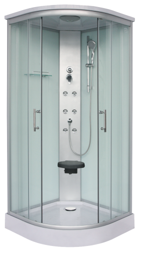 Kabina prysznicowa z hydromasażem półokrągła 90 x 90 x 215 cm RUMBA CL88 Sanotechnik