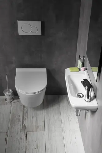 Umywalka ceramiczna mała 51 x 22 cm biały 10TP70051 (3020) ISVEA aranżacja
