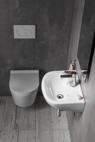 Umywalka ceramiczna mała 45 x 35 cm biały 10TP71045 (3019) ISVEA wizualizacja