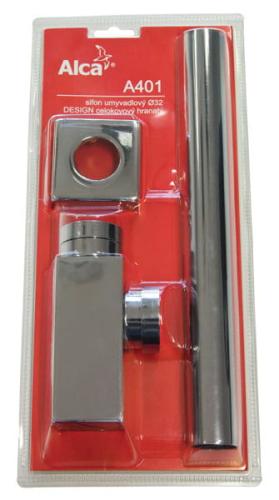 Syfon umywalkowy DESIGN kwadratowy chrom 32 mm A401 Alcaplast