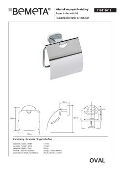 Wieszak na papier toaletowy OVAL 118412011 Bemeta wymiary