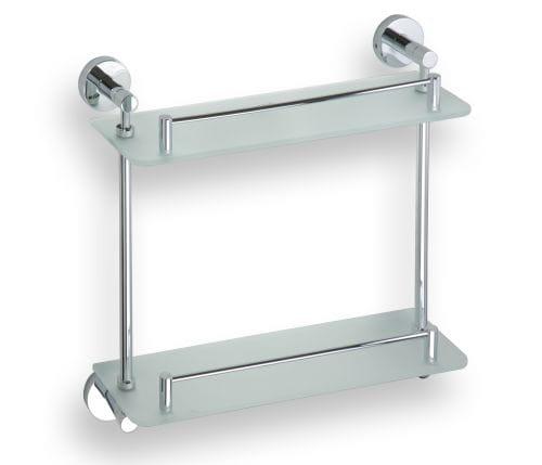 Półka szklana podwójna z relingiem 40 x 38 x 12 cm OMEGA 104202122 Bemeta