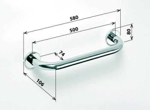 Poręcz prosta 50 cm stal nierdzewna HELP 301100501 Bemeta wymiary