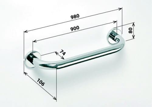 Poręcz prosta 90 cm stal nierdzewna HELP 301100901 Bemeta wymiary