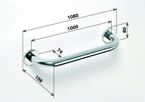 Poręcz prosta 100 cm stal nierdzewna HELP 301101001 Bemeta wymiary