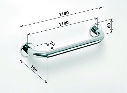 Poręcz prosta 110 cm stal nierdzewna HELP 301101101 Bemeta wymiary