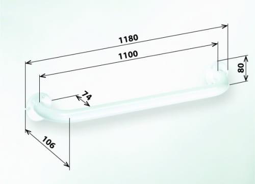 Poręcz prosta 110 cm biała  HELP 301101104 Bemeta wymiary