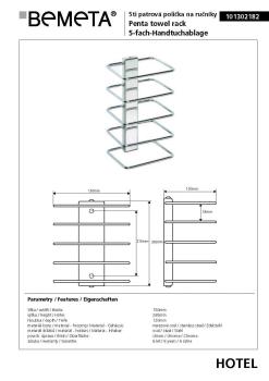 Wieszak na ręczniki 5 poziomowy 101302182 Bemeta wymiary