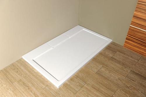 Brodzik prysznicowy prostokątny kompozytowy 140 x 90 cm IRENA HI14090 Gelco wizualizacja z maskownicą odpływu