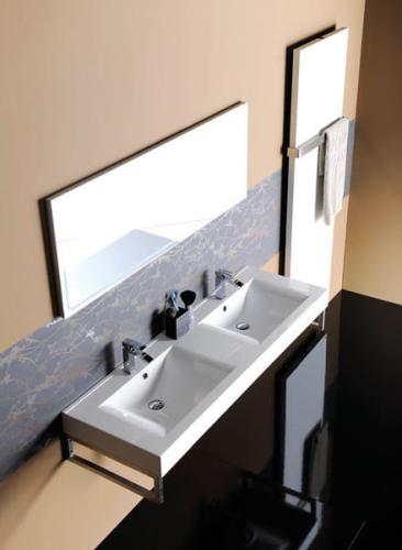 Umywalka kompozytowa podwójna 160 x 50 cm biały FLAVIA 68164 Sapho wygląd