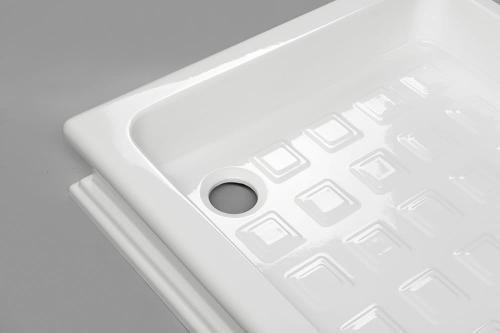 Brodzik prysznicowy kwadratowy ceramiczny 90 x 90 cm RETRO 133801 Kerasan odpływ