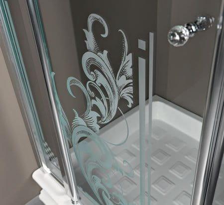 Brodzik prysznicowy półokrągły ceramiczny R55 90 x 90 cm RETRO 133901 Kerasan z kabiną