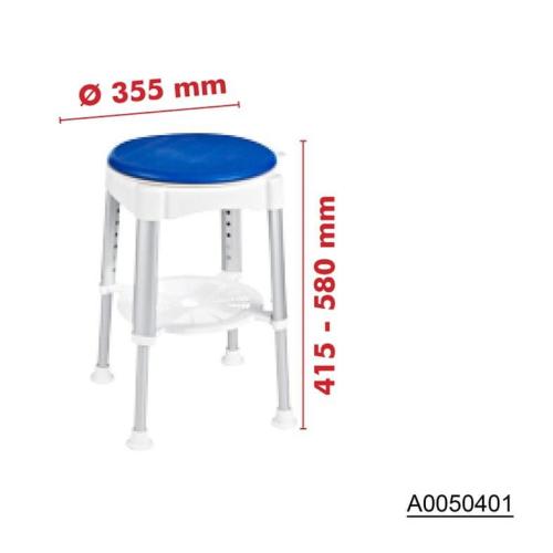 Taboret obrotowy z regulowaną wysokością A0050401 Ridder wymiary