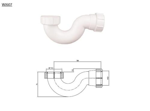 Półsyfon WJ607 Aqualine rysunek