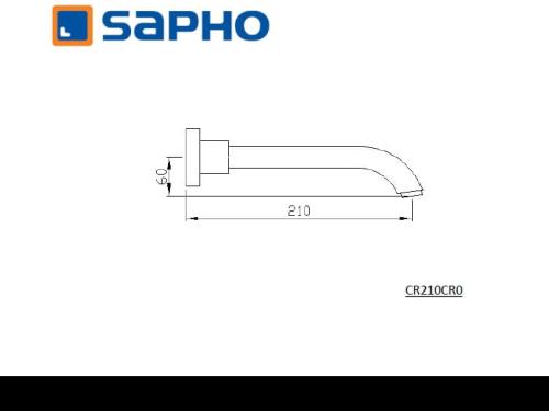 Wylewka ścienna 21 cm CR210CRO Sapho rysunek