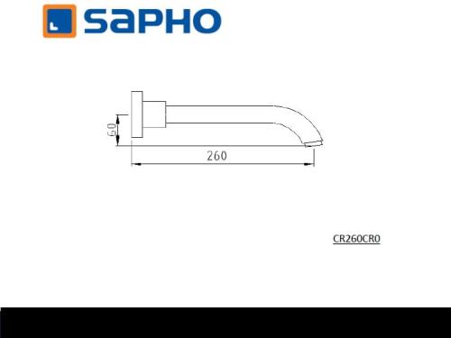 Wylewka ścienna 26 cm CR260CRO Sapho  rysunek