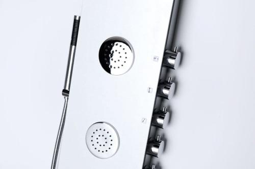 Panel prysznicowy z baterią 155x25 cm aluminium 5SIDE 80211 Polysan przyciski