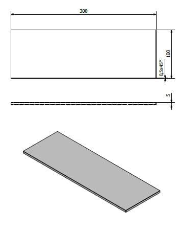Szkło półki 30x10x0,8 cm 22479 Sapho wymiary